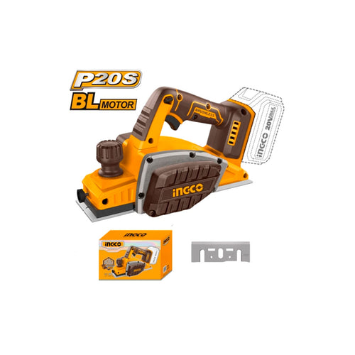 Cepilladora Inalámbrica INGCO P20S Motor Brushless 20V con cuchilla de repuesto